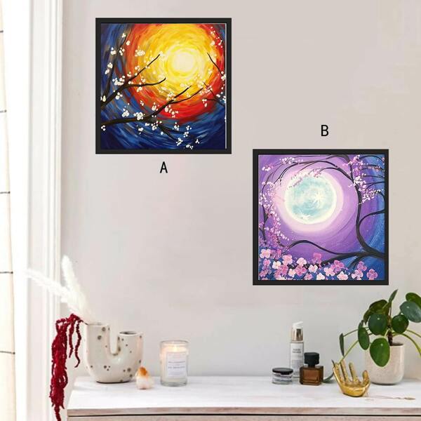 

1pc Flower Print Diamond Painting, Multicolor