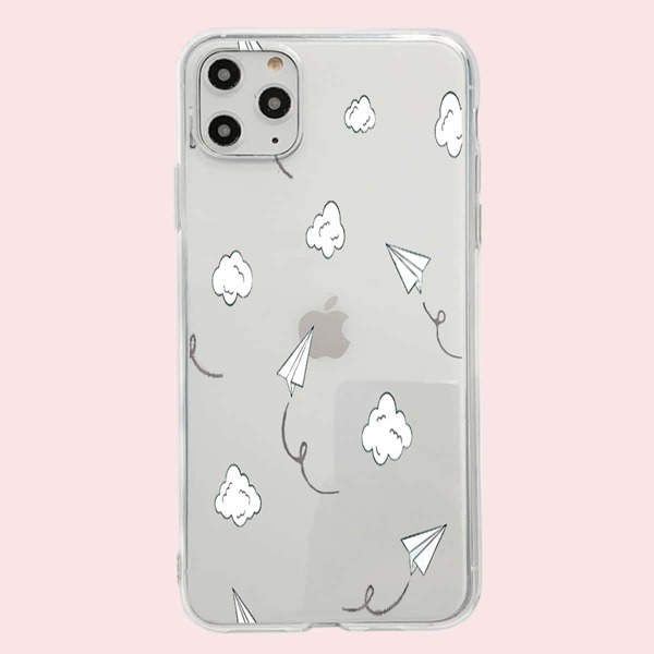 

1pc Cartoon Graphic iPhone Case, Clear