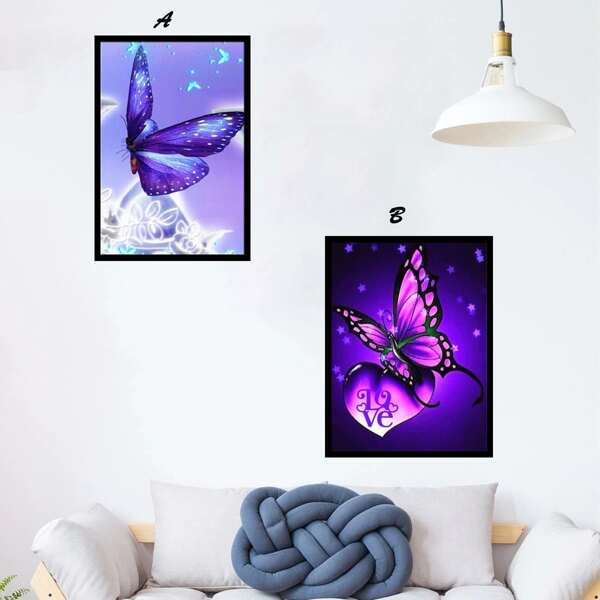 

1pc Butterfly Print Diamond Painting, Multicolor