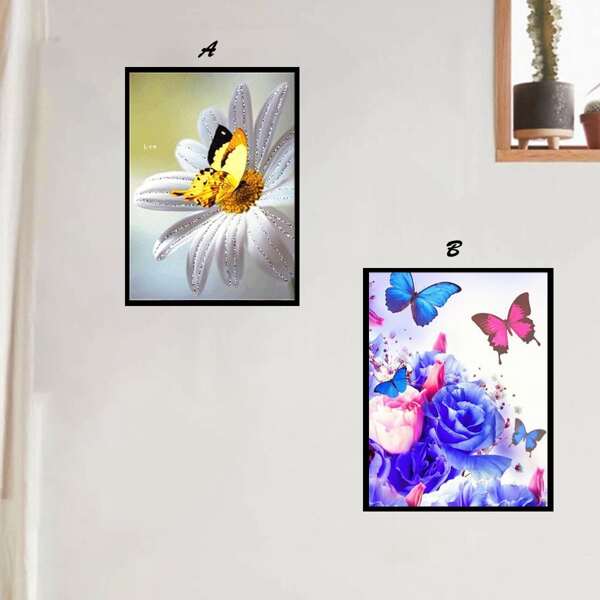 

1pc Butterfly Print Diamond Painting, Multicolor