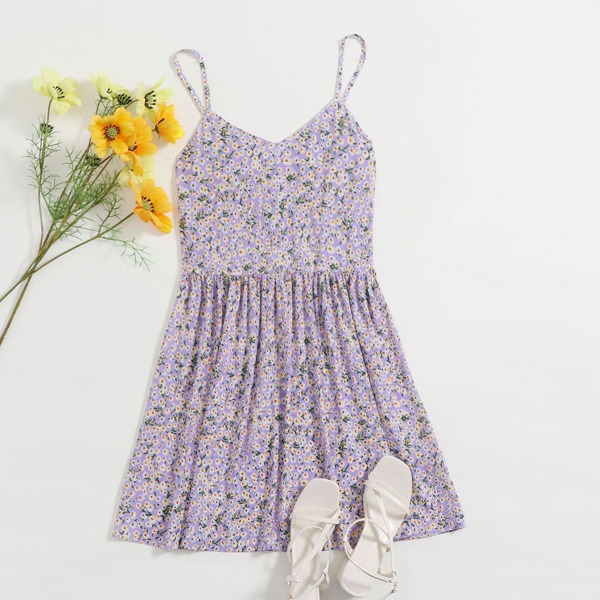 

Plus Ditsy Floral Cami Dress, Lilac purple