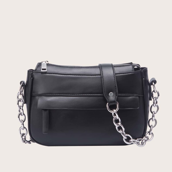 

Minimalist Chain Crossbody Bag, Black