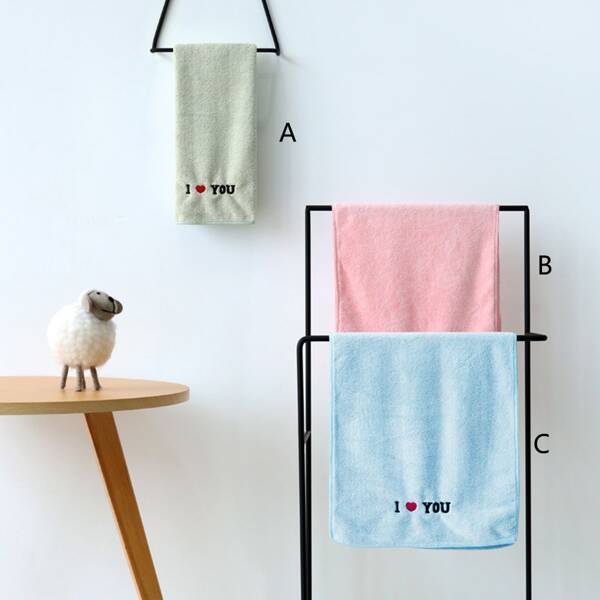 

1pc Letter Embroidery Face Towel, Multicolor