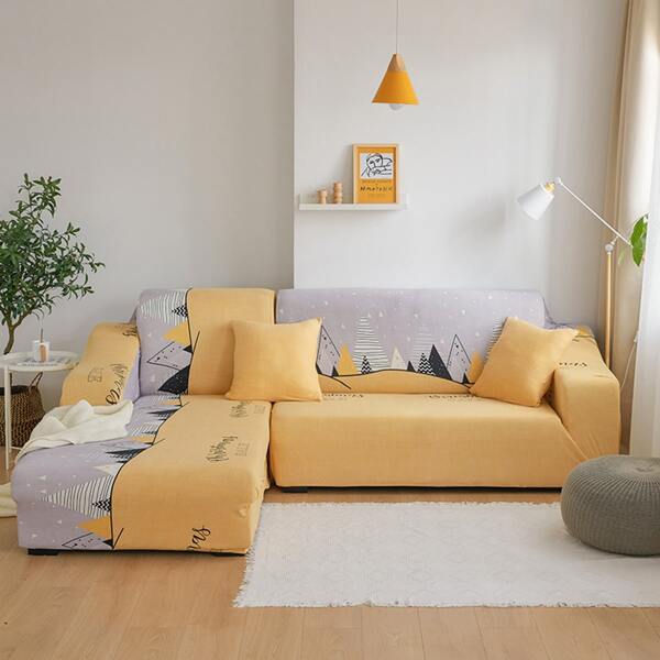 

1pc Letter Graphic Stretchy Sofa Cover Without Cushion, Multicolor