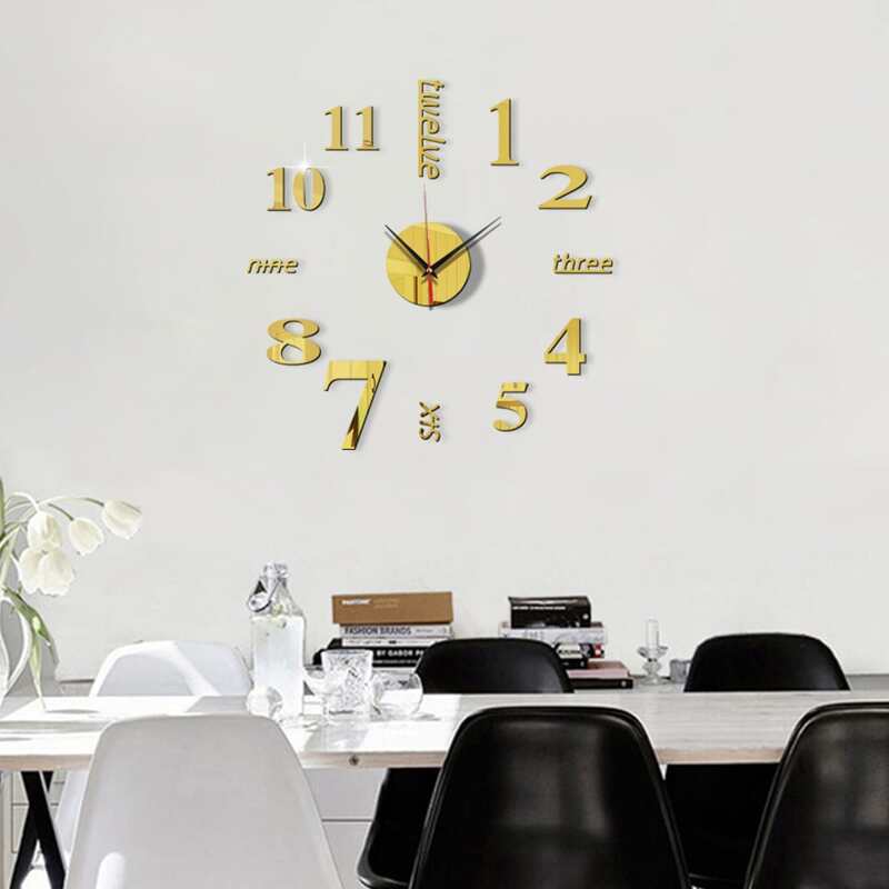 

1pc Mirror Surface Wall Clock, Multicolor