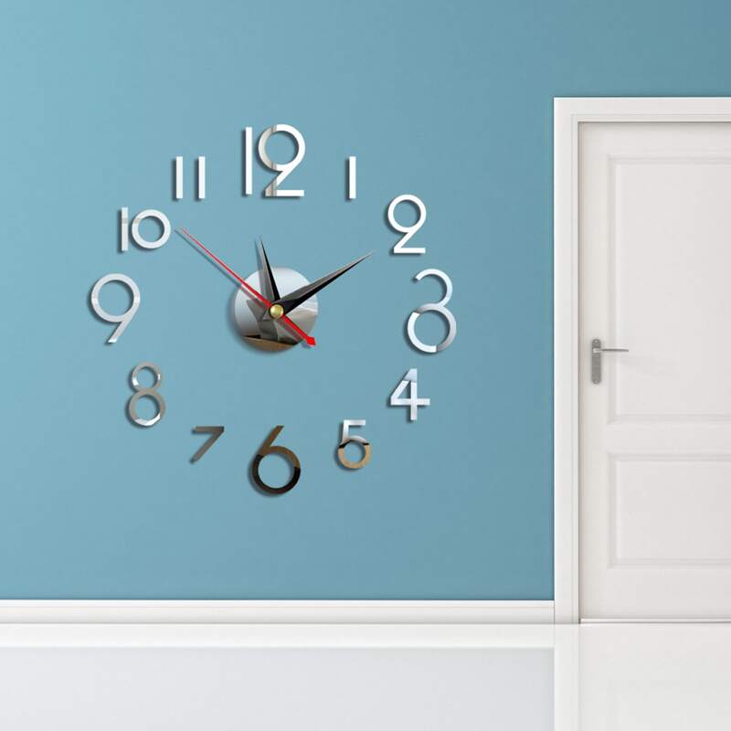 

1pc Mirror Surface Wall Clock, Multicolor