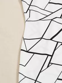 SHEIN Privé Vestido ajustado con estampado geométrico - Blanco - Ver 4