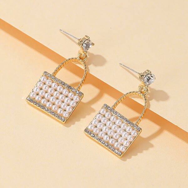 

Faux Pearl Geometric Drop Earrings, Multicolor
