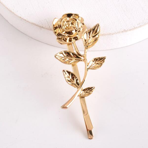 

Rose Decor Bobby Pin, Gold