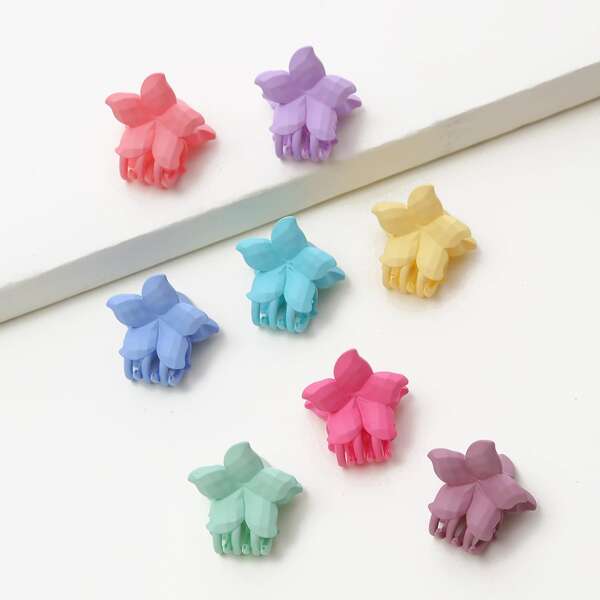 

8pcs Flower Design Hair Claw, Multicolor
