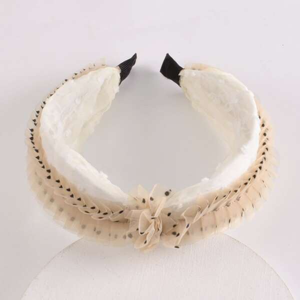 

Polka Dot Contrast Lace Hair Hoop, Multicolor
