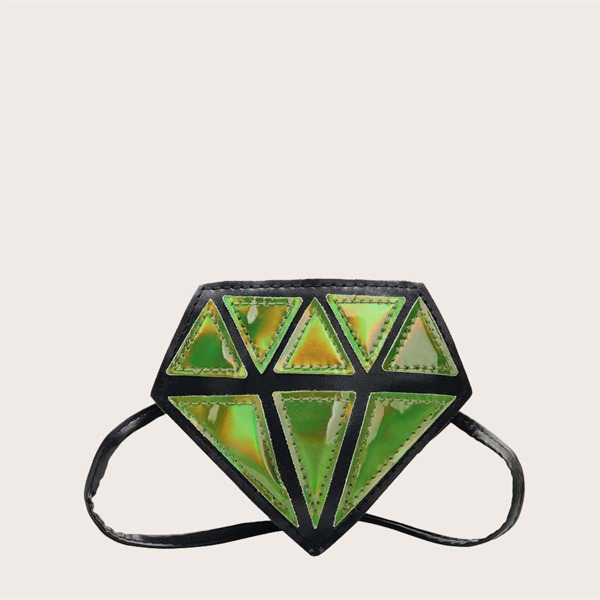 

Girls Diamond Shaped Crossbody Bag, Green