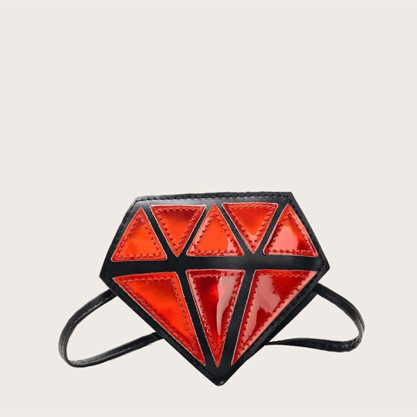 

Girls Diamond Shaped Crossbody Bag, Red
