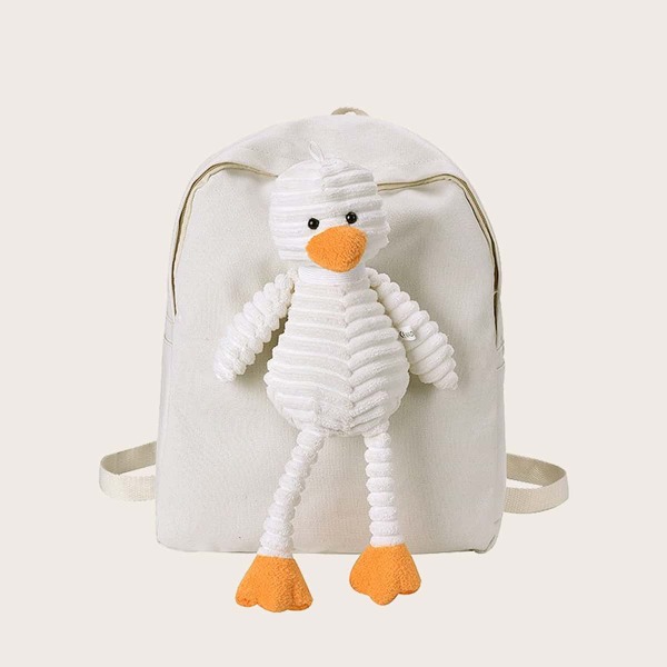 

Kids Cartoon Decor Backpack, White