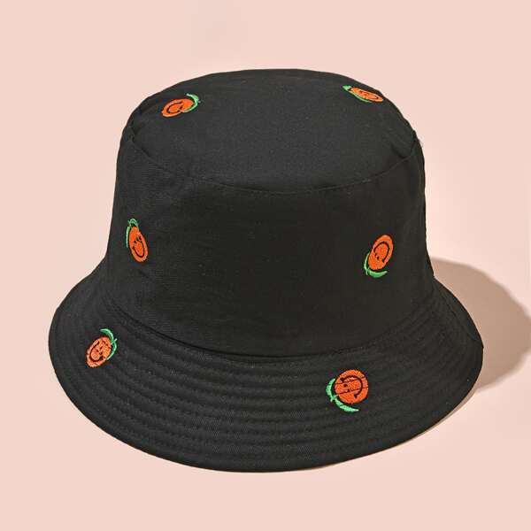 

Embroidered Bucket Hat, Black