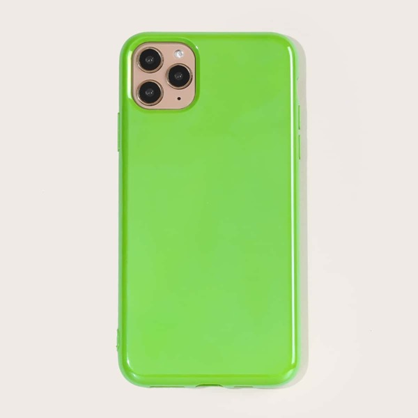 

1pc Solid iPhone Case, Green