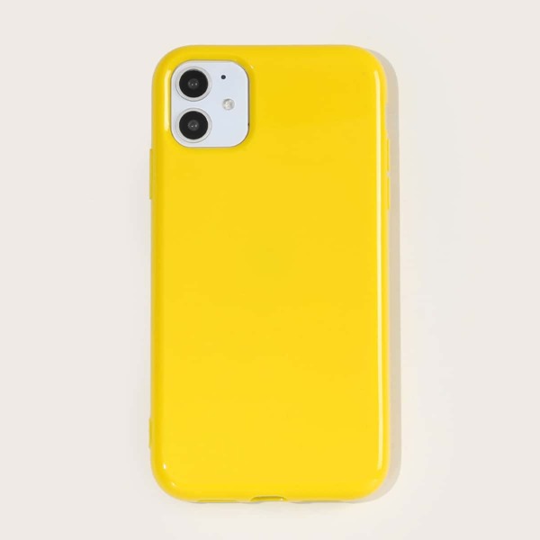 

1pc Solid iPhone Case, Yellow