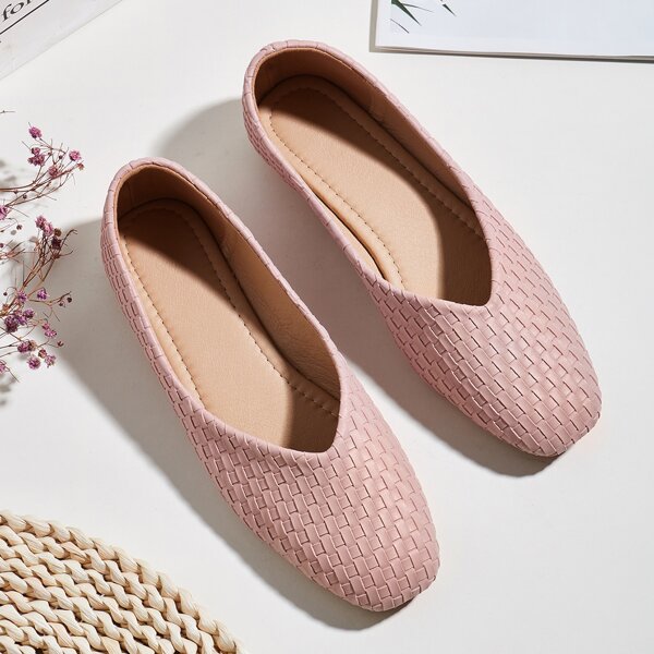

Braided Slip On Flats, Pink