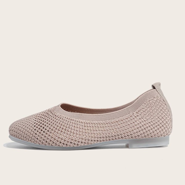 

Minimalist Knit Slip On Flats, Khaki