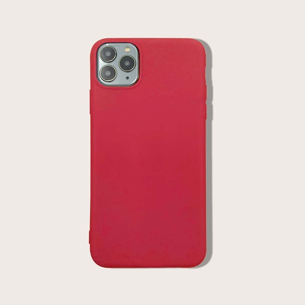 

1шт однотонный чехол для iPhone, Красный