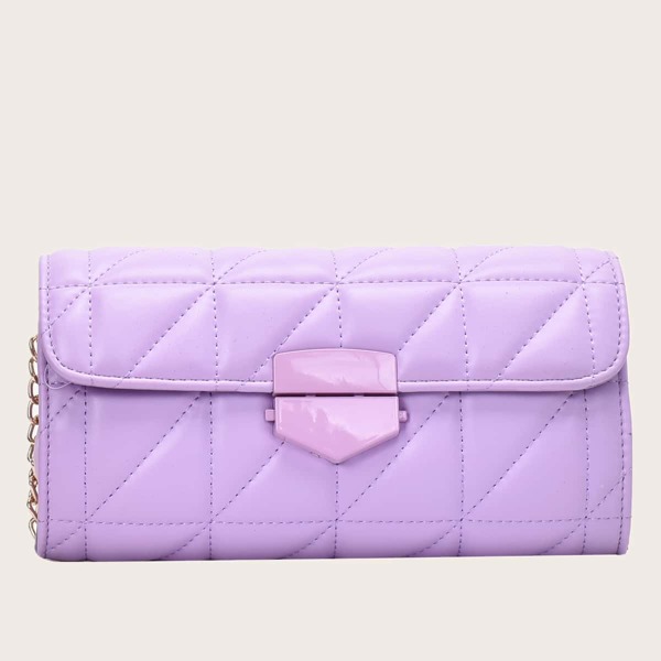 

Stitch Detail Flap Crossbody Bag, Purple