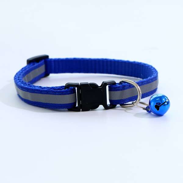 

1pc Reflective Dog Collars With Bell, Royal blue