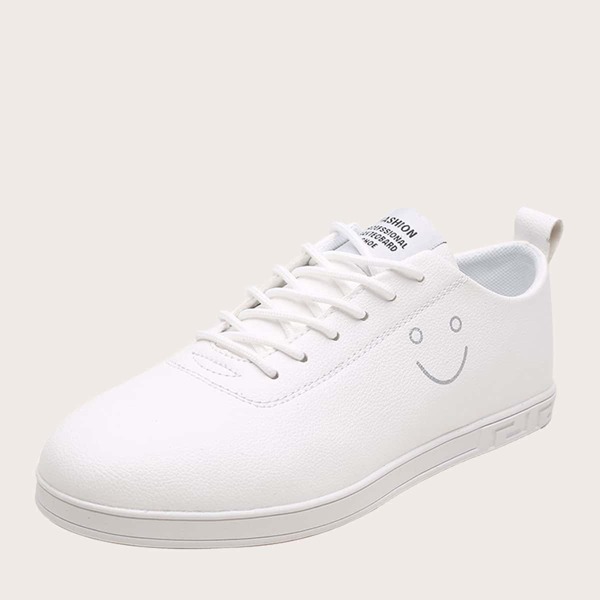 

Men Lace-up Front Skate Shoes, White