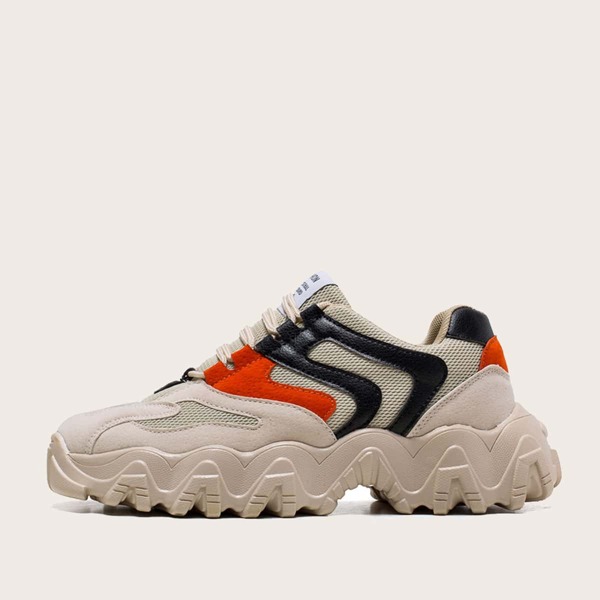 

Мужские сетчатые кроссовки на платформе и шнурках, Многоцветный