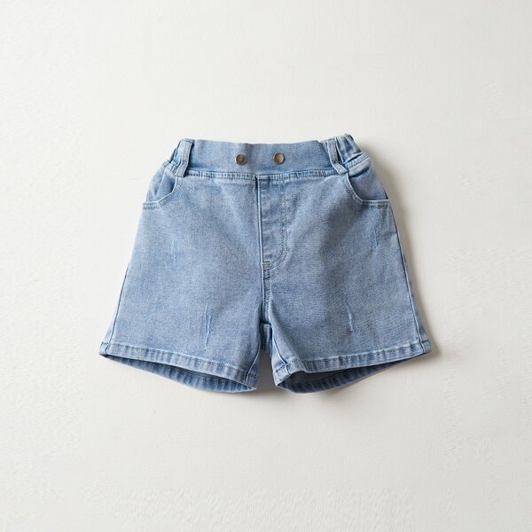 

Toddler Girls Wide Leg Denim Shorts, Light wash