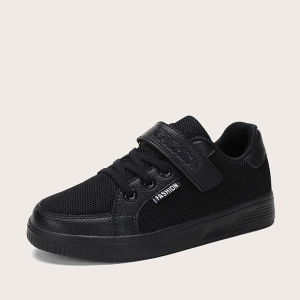 

Boys Velcro Strap Low Top Sneakers, Black