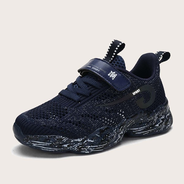 

Boys Geometric Graphic Velcro Strap Sneakers, Blue