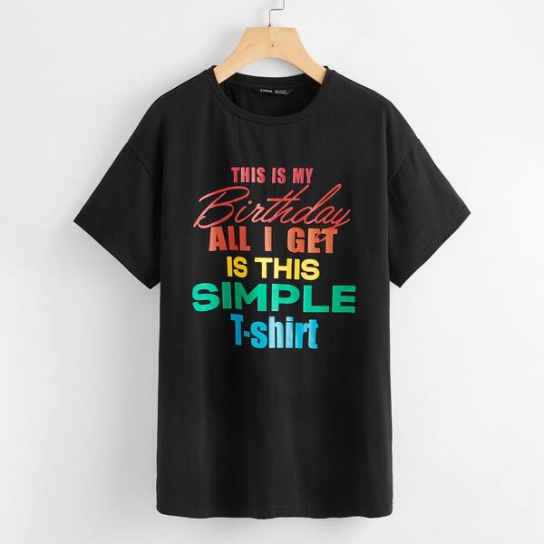 

Slogan Graphic Top, Black