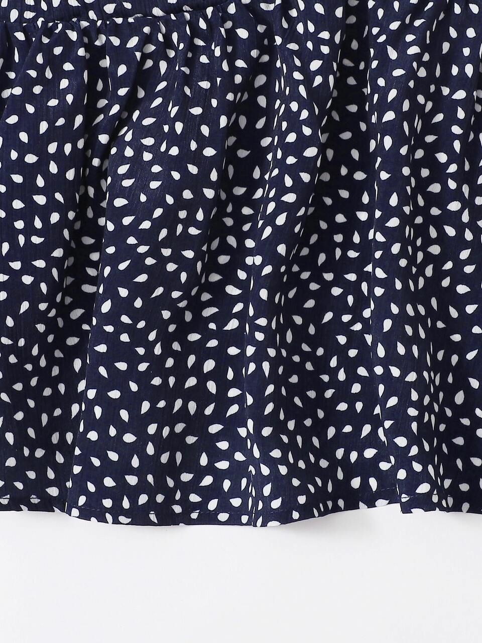 Knot Front Dalmatian Peplum Cami Top