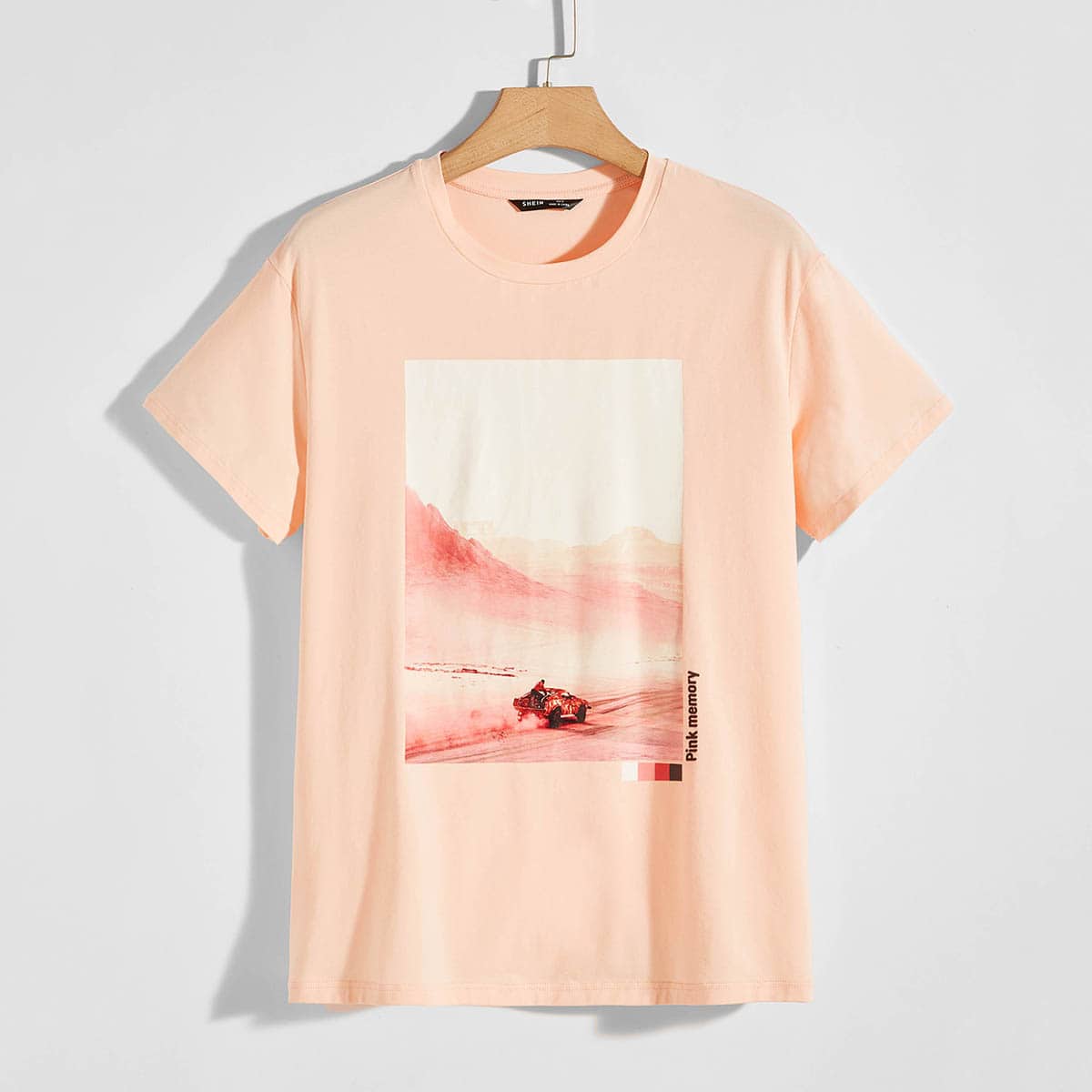 

Guys Letter and Picture Print Top, Baby pink