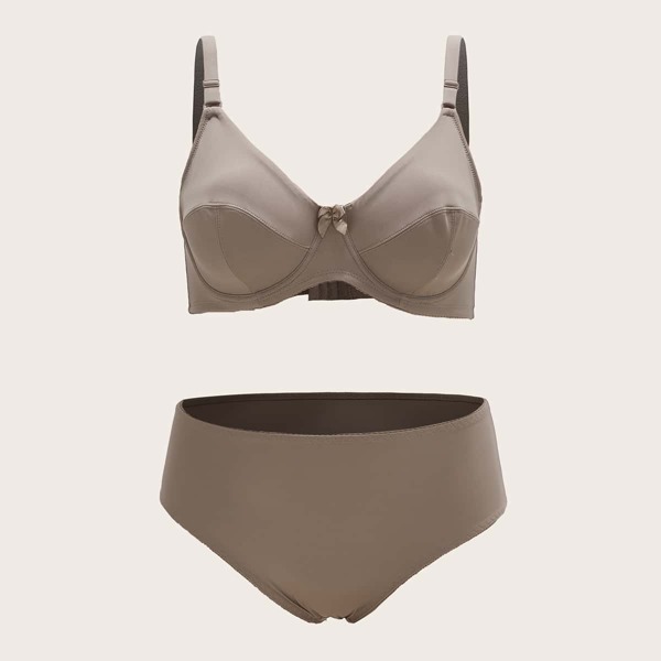 

Plus Underwire Lingerie Set, Khaki