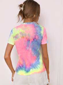 Muchica Top de tie dye  con estampado de letra - Multicolor - Ver 2