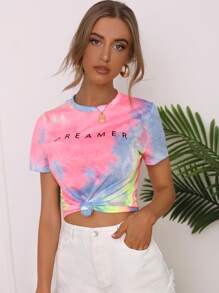 Muchica Top de tie dye  con estampado de letra - Multicolor - Ver 5
