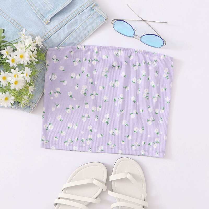 

Ditsy Floral Tube Top, Pastel lilac purple