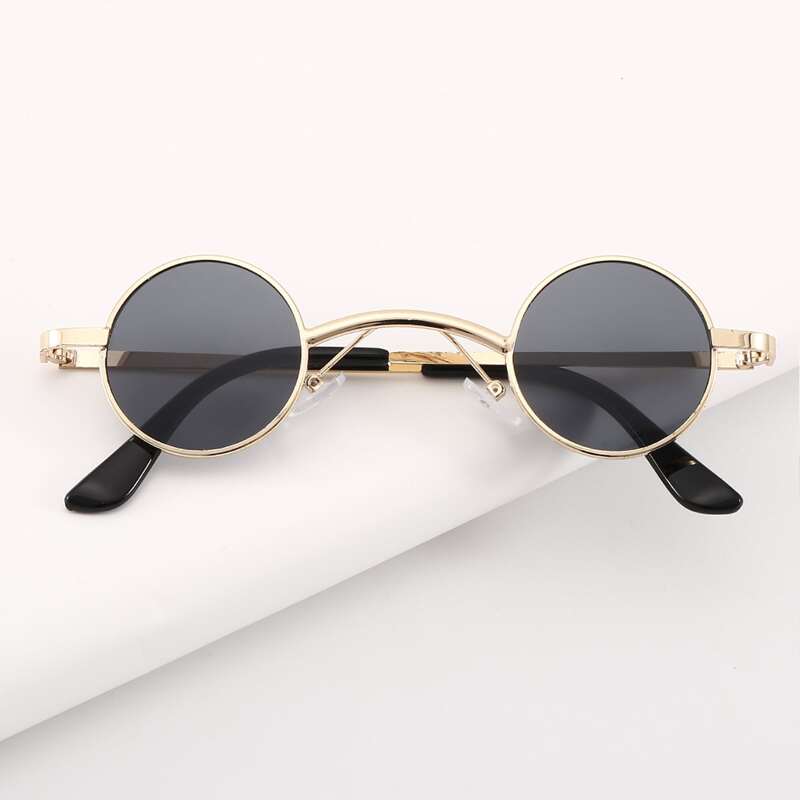 

Round Metal Frame Sunglasses, Black