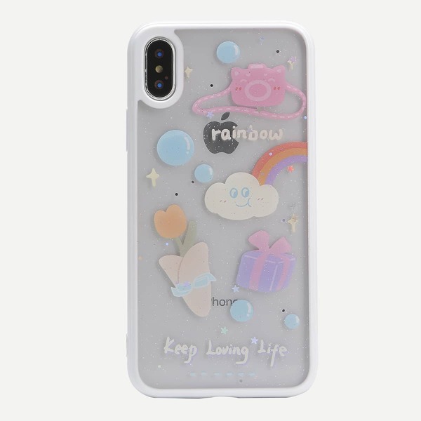 

1pc Cartoon Graphic Clear iPhone Case