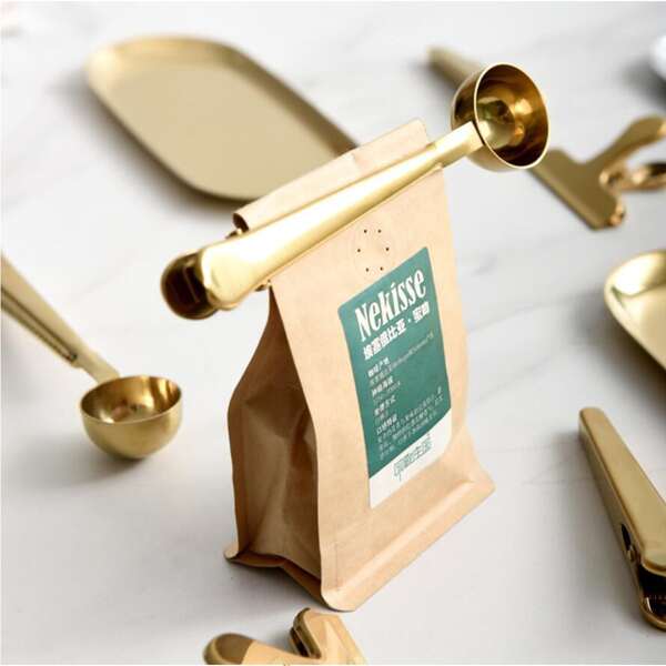 

1pc Measuring Spoon With Clip, Gold