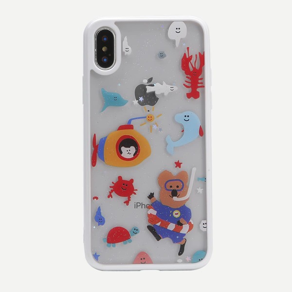 

1pc Cartoon Graphic Clear iPhone Case