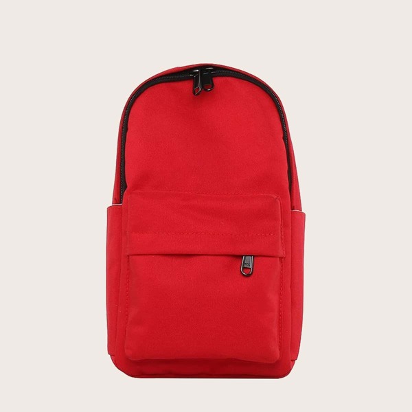 

Girls Minimalist Pocket Front Sling Bag, Red