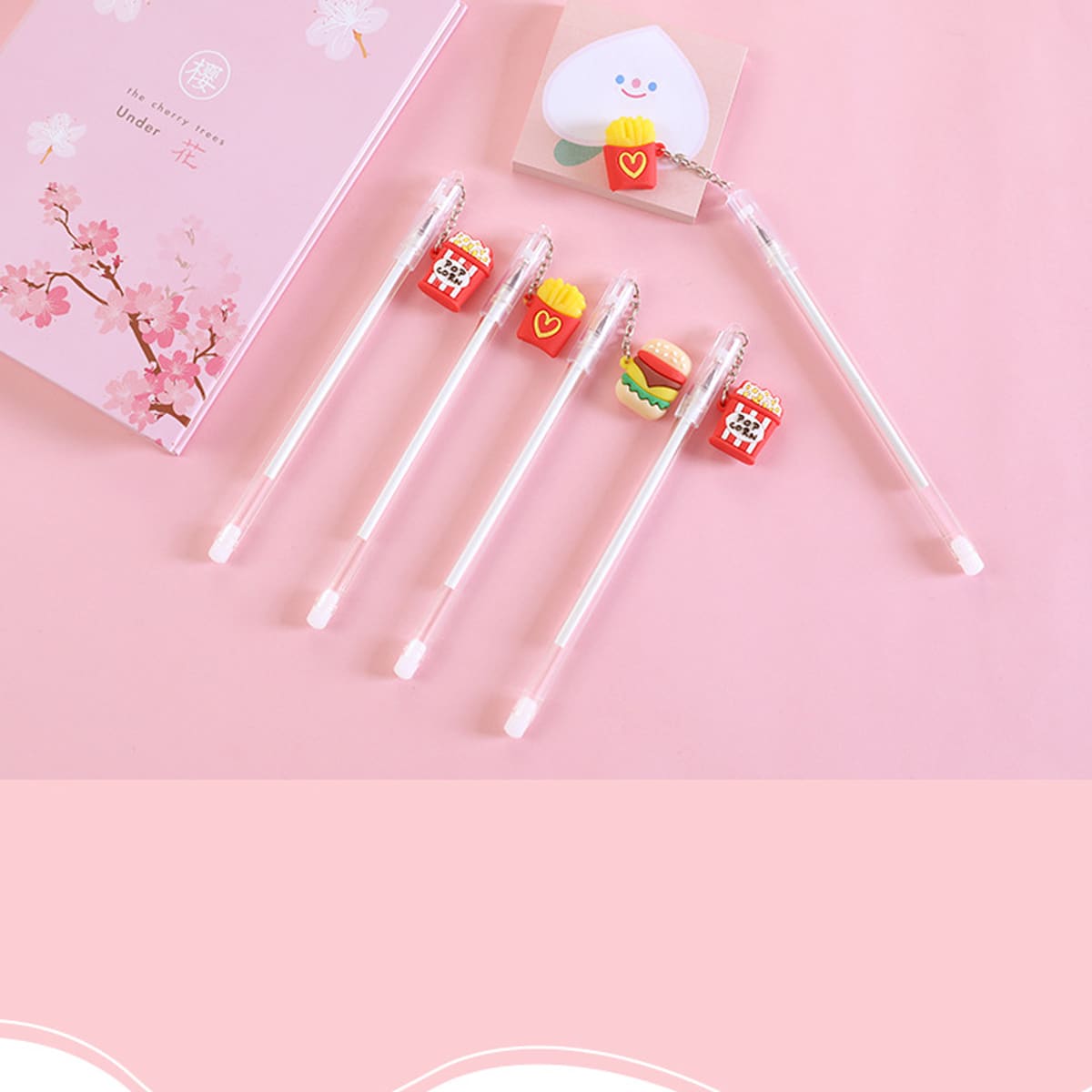 

6pcs Hamburger Gel Pen, Black
