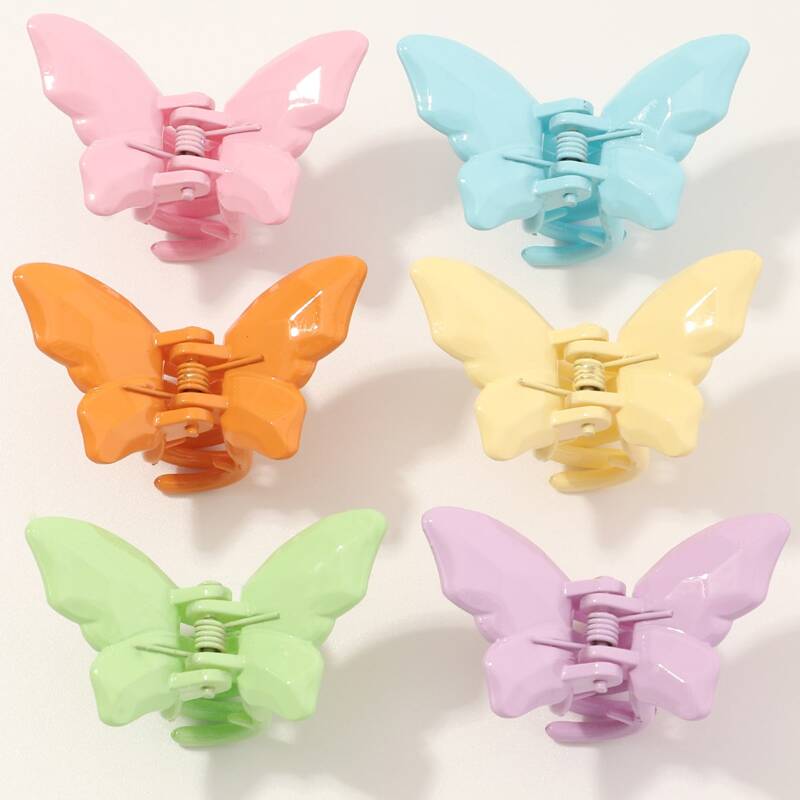 

6pcs Butterfly Hair Claw, Multicolor