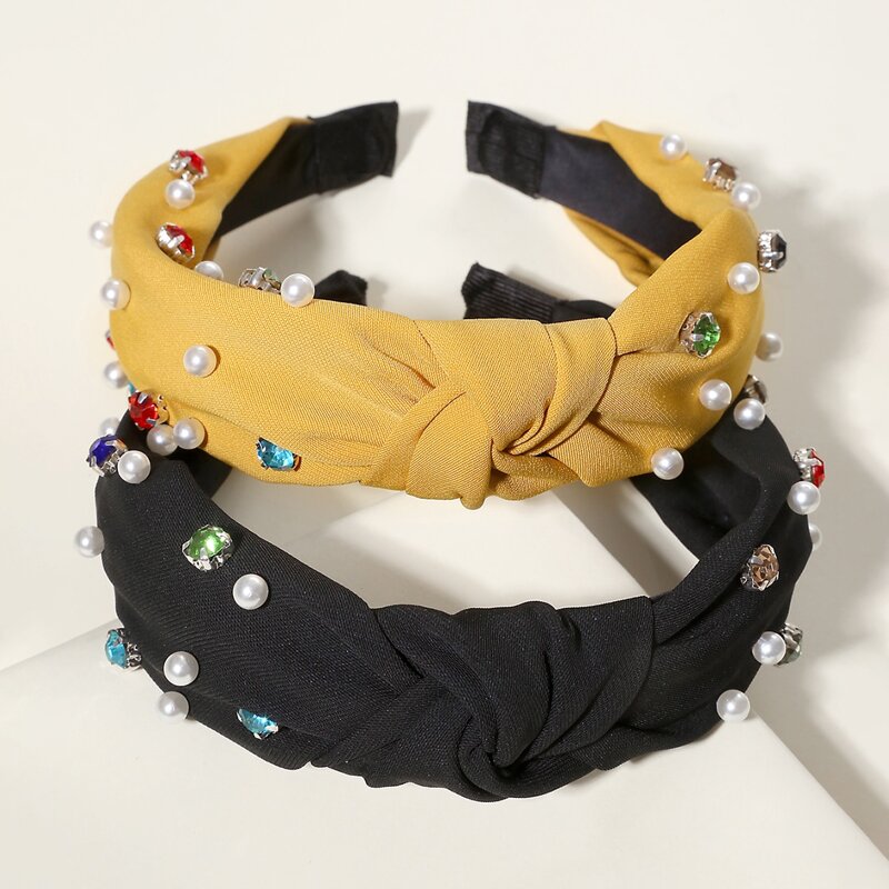 

2pcs Faux Pearl Decor Hair Hoop, Multicolor