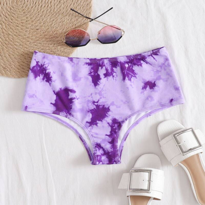 

Tie Dye Rib Bikini Bottom, Purple