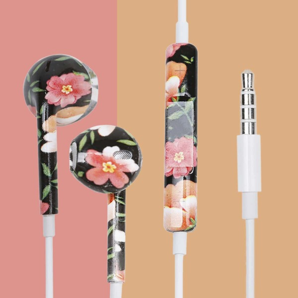 

1pc Flower Print In-ear Earphone, Multicolor