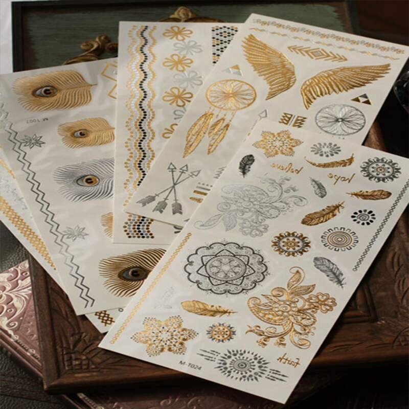 

2sheets Random Tribal Tattoo Sticker, Multicolor