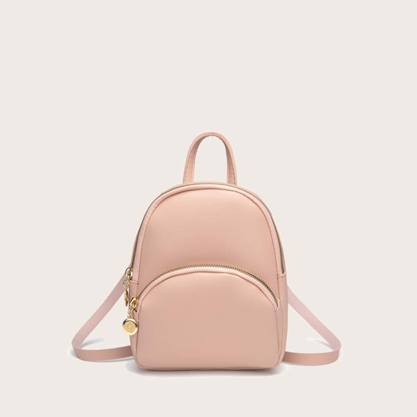 

Girls Minimalist Pocket Front Backpack, Pink